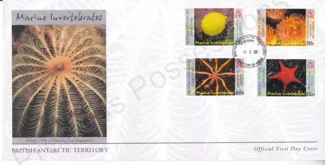 British Antarctic Territory Bat Fdc 2007 Marine Invertibrates