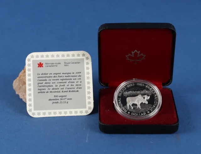 Canada: 1985 $1 Silver National Parks Centennial Proof in Mint Case