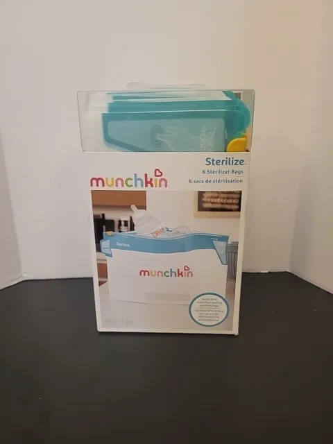 Munchkin Microwave Sterilizer Bags 6 pack 14" by 8" bag reusable up to 30 uses