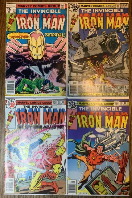 Invincible Iron Man #115 #116 #117 #118 (1978 Marvel) Mid Grade Comic Lot