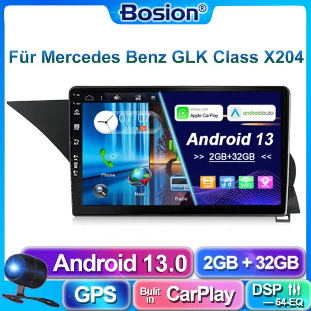 Autoradio CarPlay Für Mercedes Benz GLK Class X204 12-15 Android 13 DSP GPS Navi