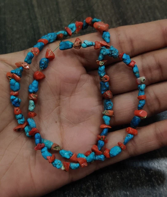 Natural Turquoise Coral Raw Beads Gemstone-Genuine Gemstones Beads -16 Inch