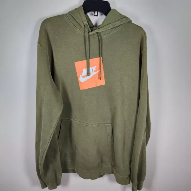 Nike Sweater Adult XL Green Hot Box JDI Swoosh Hoodie Sweatshirt Pullover Mens