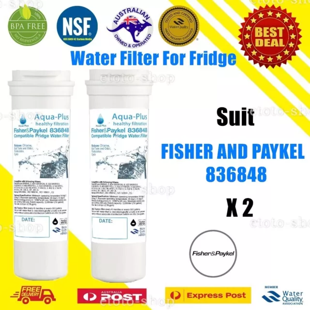 2 X Fisher Paykel 836848 Premium Compatible Ice & Water Fridge Filter