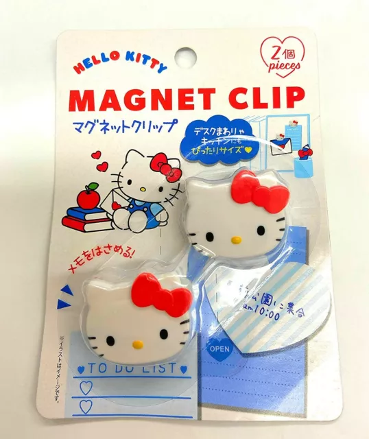 Sanrio Hello Kitty Magnet Clip 2pc Fridge Kitchen Cute Kawaii