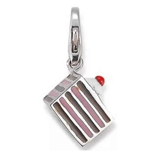 GOOIX Silber 925 Charm Charms Anhänger Torte Tortenstück Emaille GXC154 NEU 46