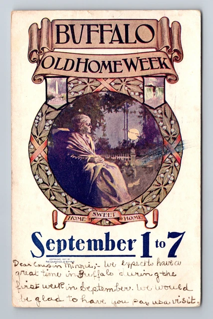 Buffalo NY- New York, Old Home Week, Antique, Vintage c1907 Postcard