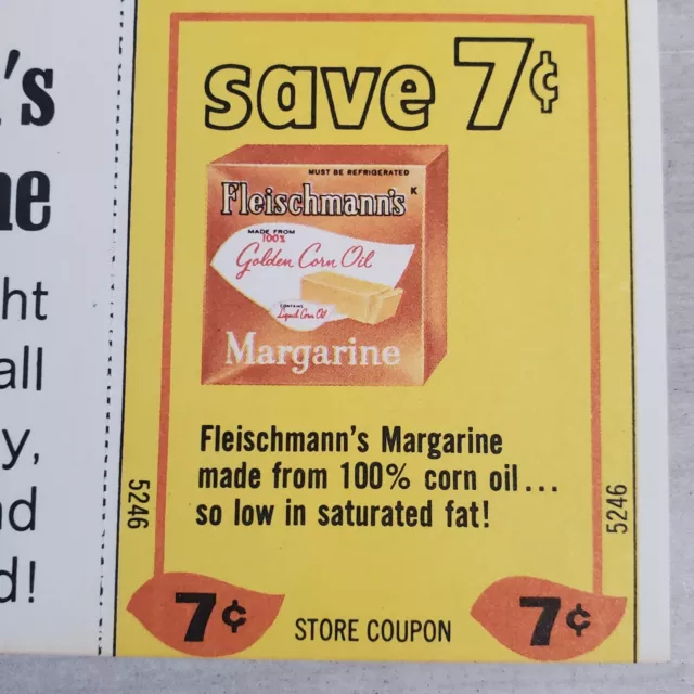 Fleischmanns Margatine Print Ad Coupon Corn Oil Fat Advertisement 1966 Ephemera 3