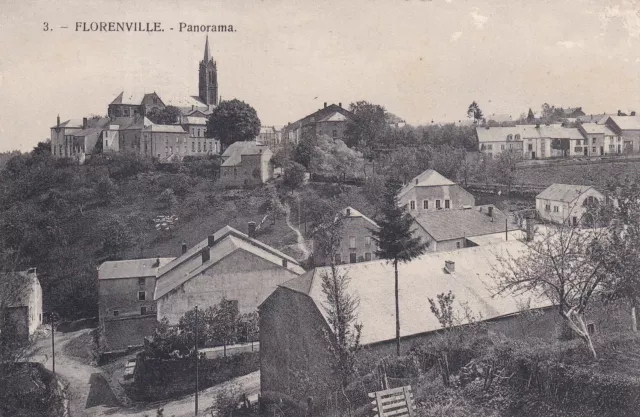 Carte postale ancienne postcard BELGIQUE FLORENVILLE panorama écrite 1918