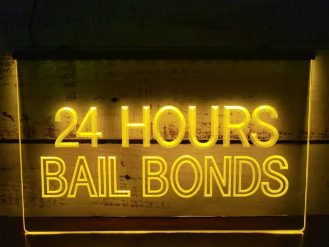 24 Hours Bail Bonds LED Neon Light Sign Business Company Display Wall Art Décor