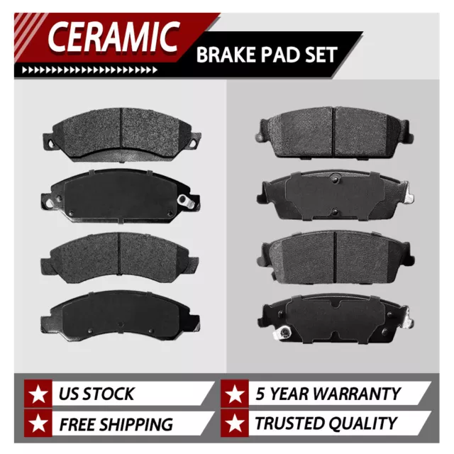 Front and Rear Ceramic Brake Pads for Escalade Avalanche Silverado Tahoe SIERRA