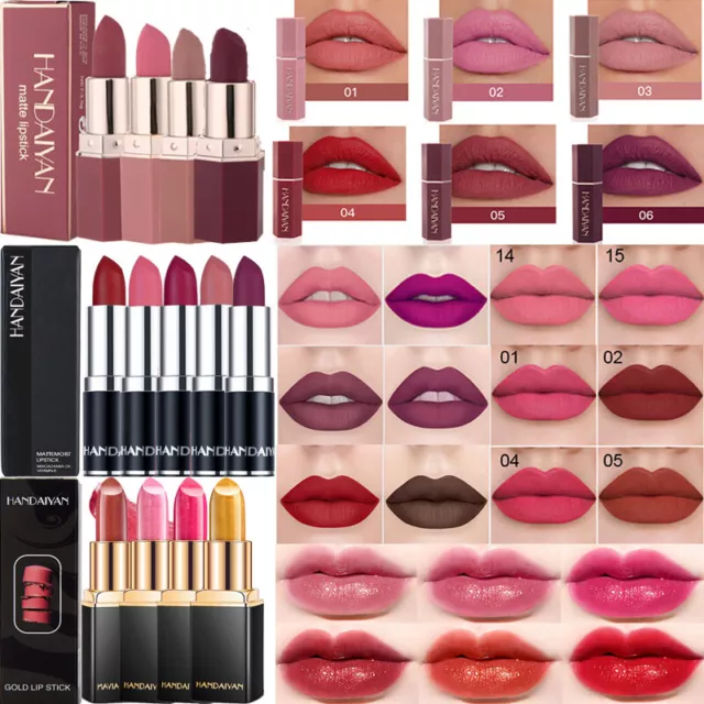 Rossetto Mat Shimmer Labbra Lucido Velluto Nudo Lungo Durata Trucco Impermeabi -