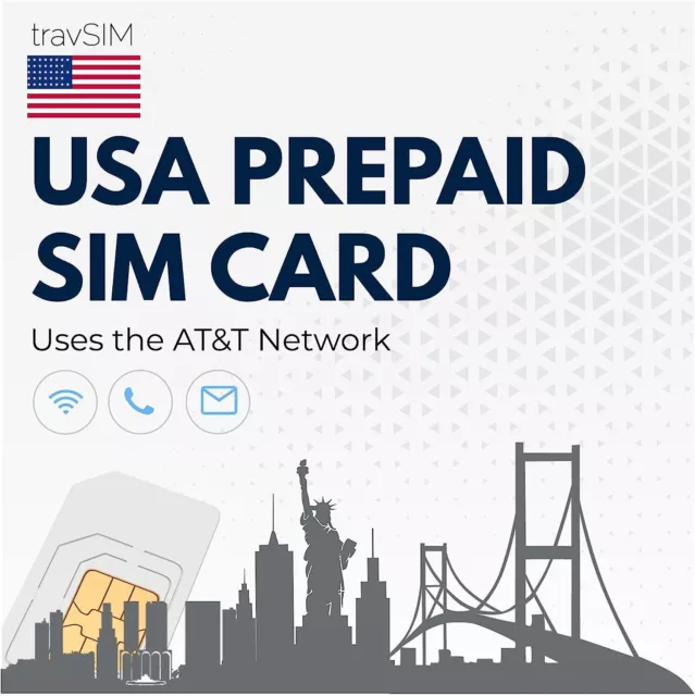 SIM Karte für die USA Amerika (AT&T) mit 22 GB und US-Allnet-Flat für 30 Tage