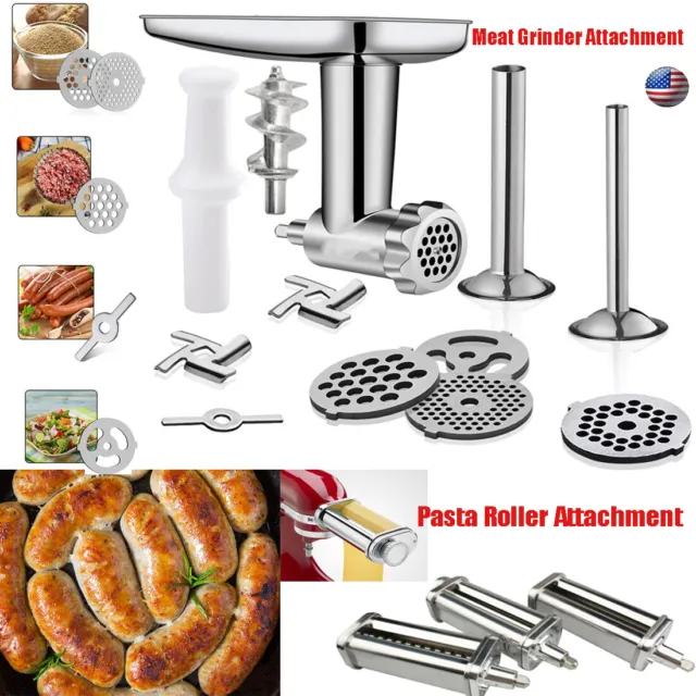 For KitchenAid Cuisinart Mixer Meat Grinder/Pasta Roller Cutter Maker Attachment