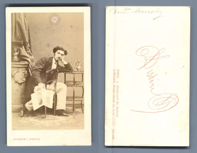 Disdéri, Paris, Antoine de Noailles, duc de Mouchy CDV vintage albumen print.A