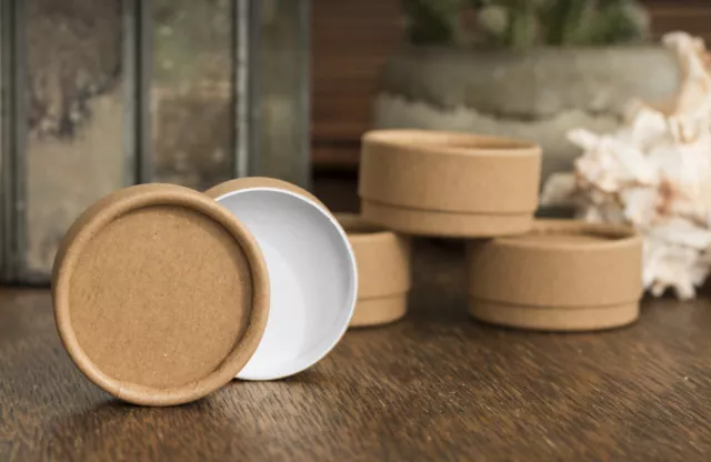 Cardboard Pots Jars Small Round Card Containers Cosmetics Balm Eco Biodegradable