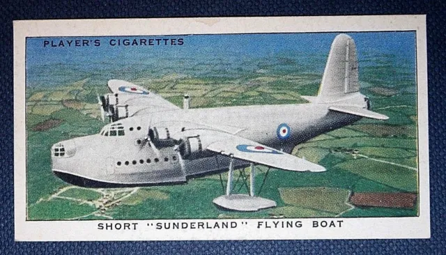 SHORT SUNDERLAND    RAF Flying Boat  Vintage Colour Card IB19
