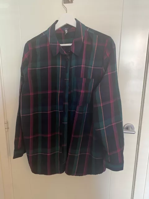 Joules Green Check Tartan Shirt, Size 18, Excellent Condition - Worn once