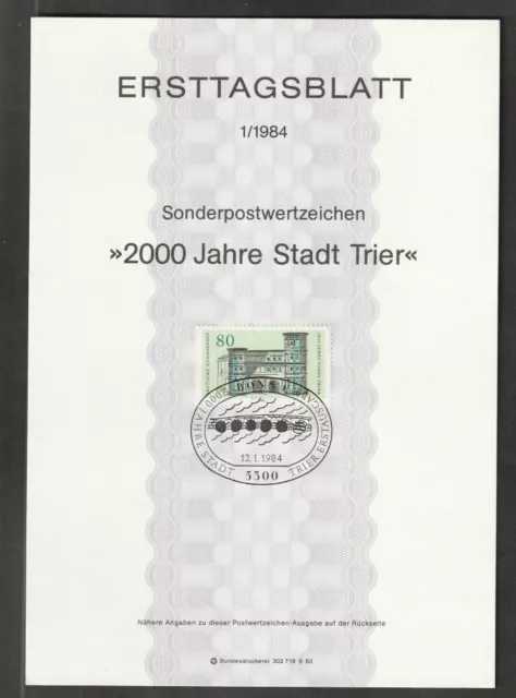 BRD Ersttagsblatt 2000 Jahre Stadt Trier ETB 1-84