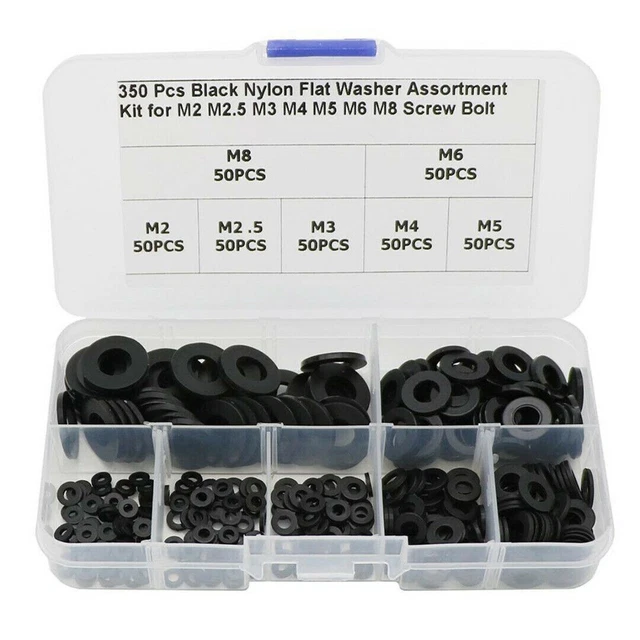 Hochwertiges Nylon Waschmaschine Sortiment Kit für 7 Größen Schrauben 350tlg/