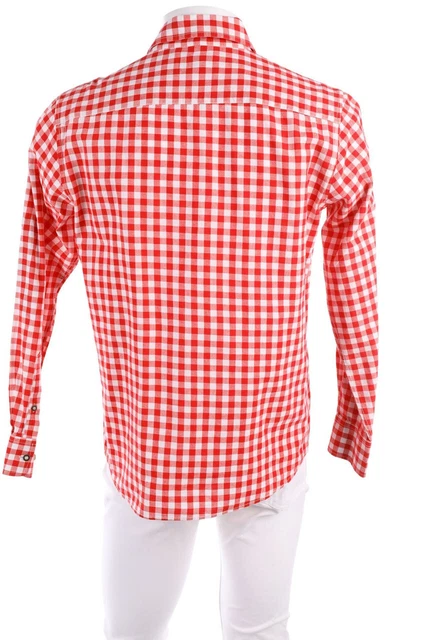 Camicia folcloristica PRINCIPE WIESEN a quadri 39 rosso off-white 2