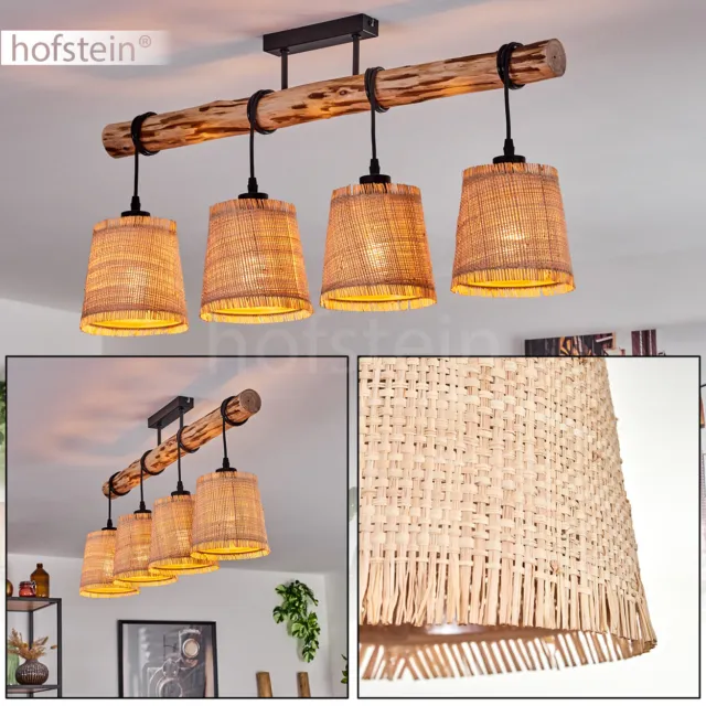 Decken Lampe Holz 4-flammig Wohn Schlaf Zimmer Beleuchtung Flur Leuchte Vintage