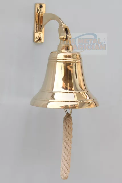 Brass Ship Bell Polished Nautical, Heavy Duty Polished Brass Bell, Brass Mari...