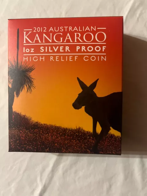 Australien 2012 1 $ Dollar Kangaroo Känguru High Relief 1 oz Unze Silber Proof