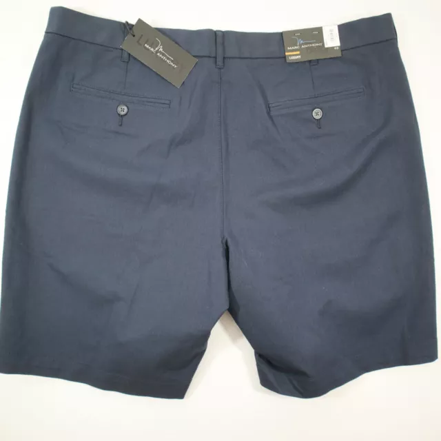 Marc Anthony Mens Luxury Stretch Slim Fit Shorts 40x9 Navy Twill $50. NEW! 2