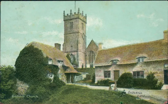 Godshill Church IOW Isle of Wight 1907 Postmark Christian Novels
