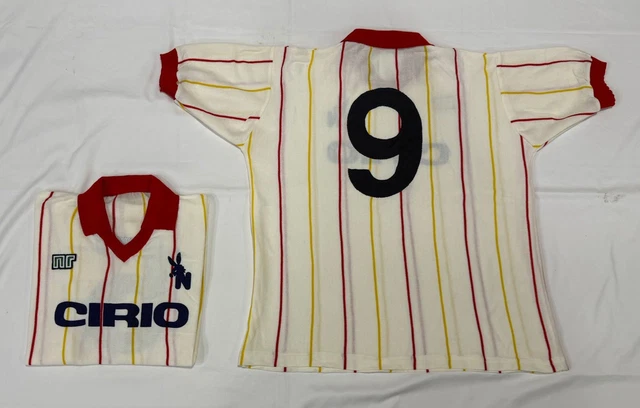 MAGLIA BIANCA GIALLO Rossa NAPOLI CIRIO RAMON DIAZ N°9 1982/83