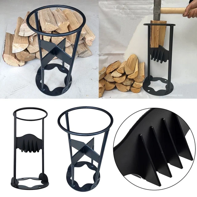 Firewood Kindle Splitter, Quick Wood Wedge Heavy Duty Splitting Tool Manual Wood Splitting for Small Fireplace Wood Stove, Black