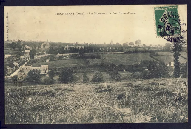 cpa de 1908 TINCHEBRAY (Orne) Les MONTIERS Le PONT NOTRE DAME à Simone FERTAT