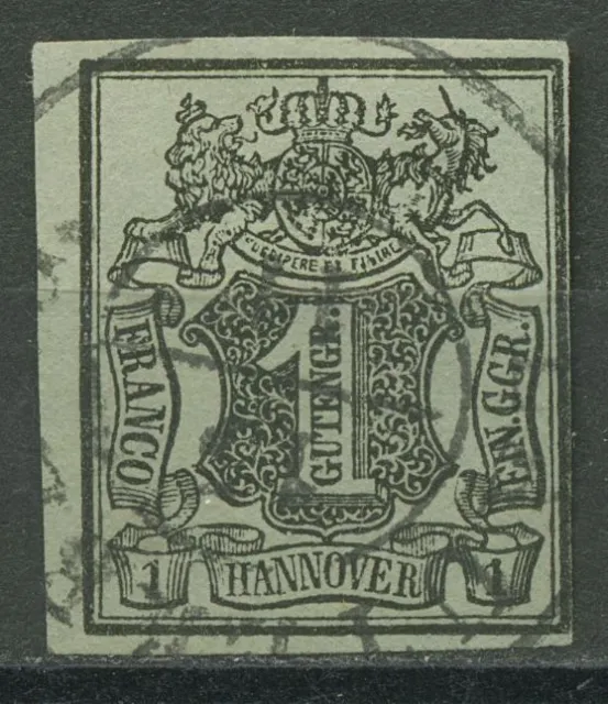 Hannover 1851 Wertschild unter Wappen 2 b gestempelt