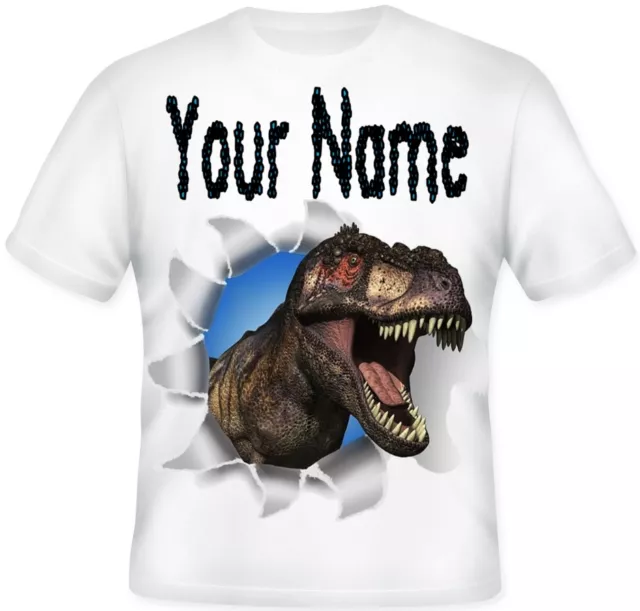 Dinosaur T Rex Boys TOP Kids Child's Personalised T Shirt Great  GIFT Idea!