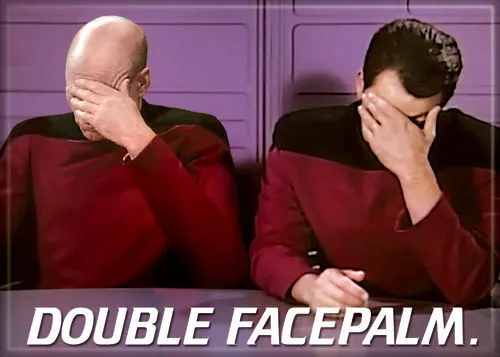 Star Trek The Next Generation Photo Quality Magnet: Picard & Riker "Face Palm"