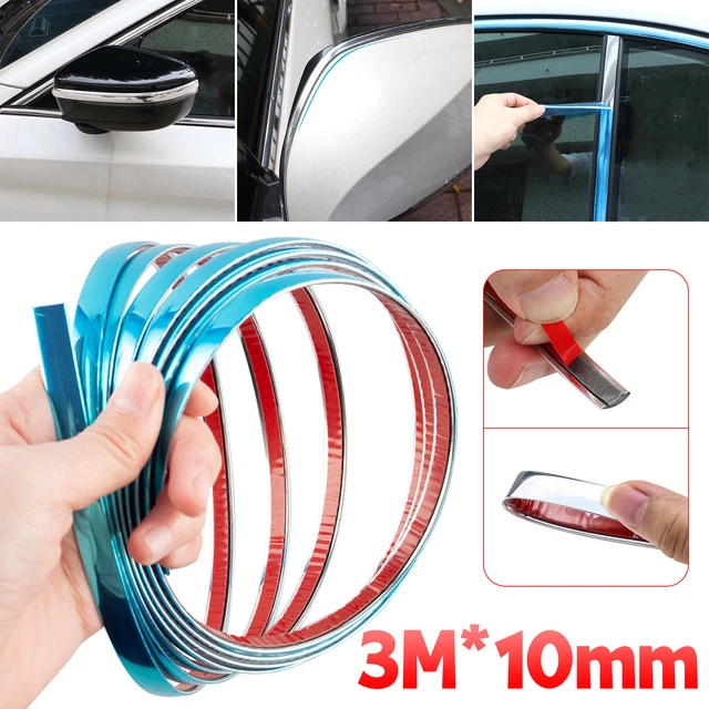 Car Side Door Silver Strip Bumper Protector Trim Tape Sticker Accessories