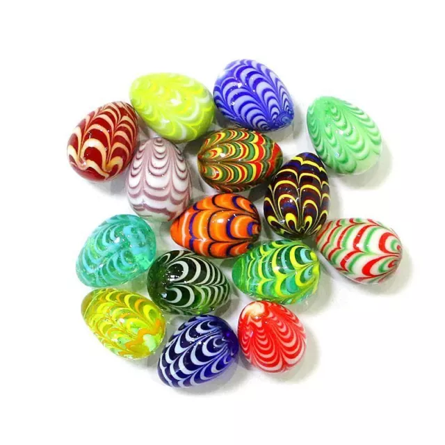 5PCS Custom Lovely Rare Glass Easter Egg Shape Ornaments Colorful Handmade Mini