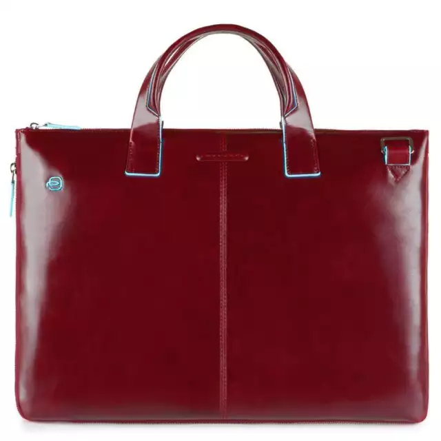 Genuine PIQUADRO Bag Blue Square briefcase Leather red Expandable - CA4021B2-R