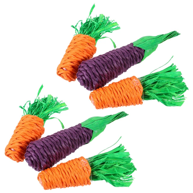 6 -pcs Hamster Kaut Spielzeug Karotten -Auberginen Form kleiner Tiernetzes