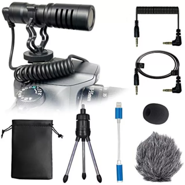 Video Microphone DSLR Camera Shotgun Mic Shock Mount Mini Tripod + Carry Bag Video Microphone DSLR Camera Shotgun Mic Shock Mount Mini Tripod + Carry Bag