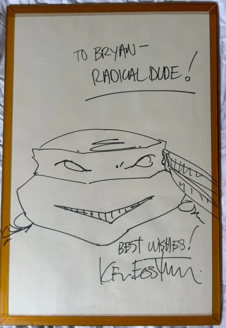 Teenage Mutant Ninja Turtles creator Kevin Eastman Autograph Drawing Signed