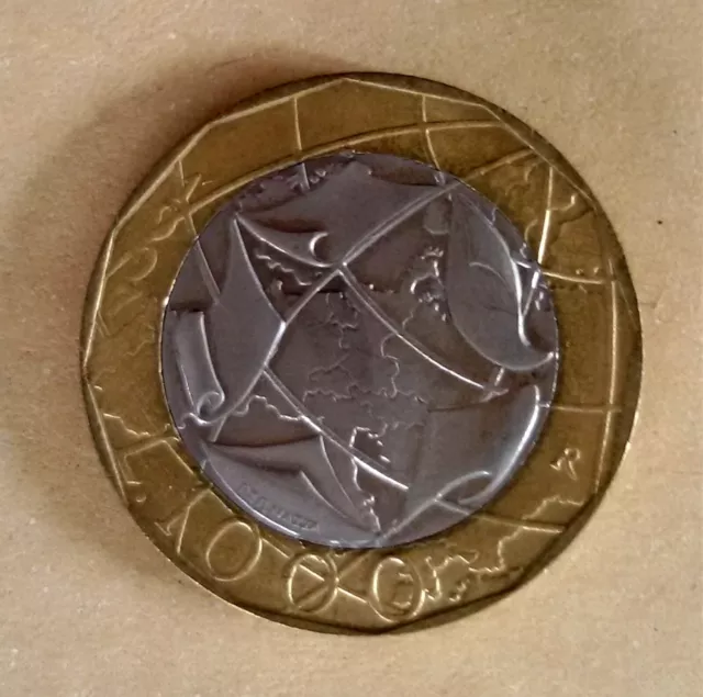 Moneta da 1000 LIRE ITALIA 1997 TURRITA CARTINA MAPPA ERRATA 1° TIPO ERRORE SPL 2