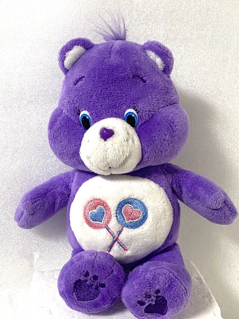 CARE BEARS 9 Purple Share Bear Stuffed Bean Plush Heart Lollipops 2021 CARE BEARS 9 Purple Share Bear Stuffed Bean Plush Heart Lollipops 2021