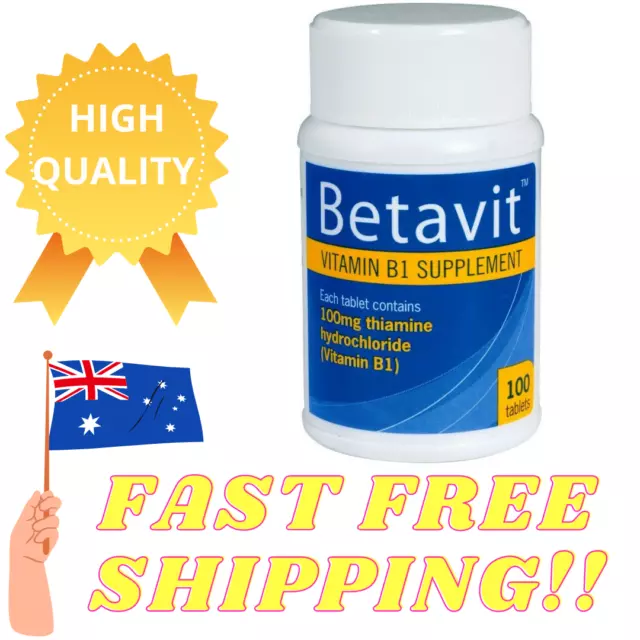 Betavit Vitamin B1 Supplement 100 Tablets Thiamine Hydrochloride 100mg Energy