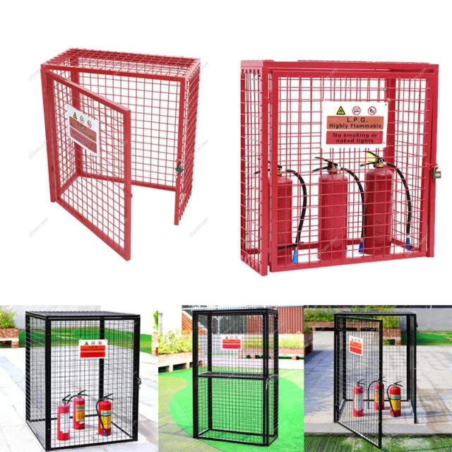 Gas Bottle Safety Cage 2x19kg 6x19kg 8x47kg Cylinder Storage Steel Mesh Lockable