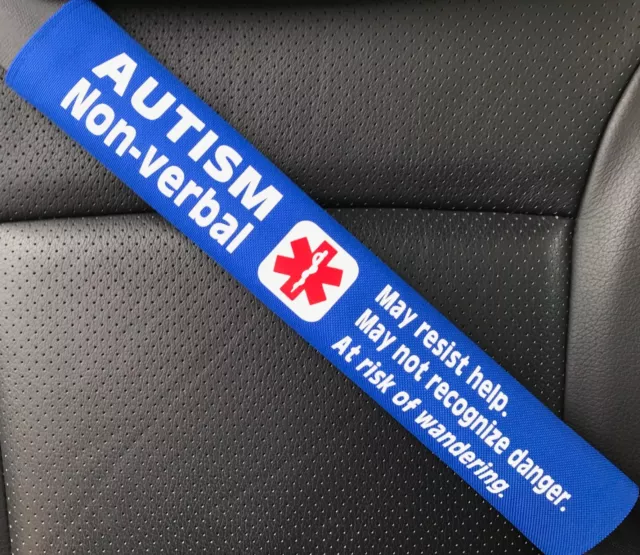 Ensemble d'autocollants de ceinture de sécurité non verbaux autisme et d'autocollants de fenêtre bleu royal 2