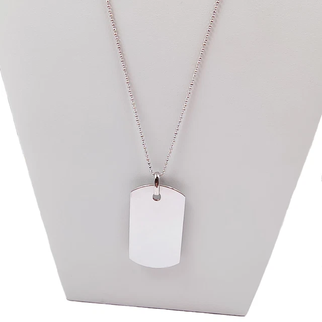 Pendentif et chaine femme homme acier plaque gravure dauphins je t'aime