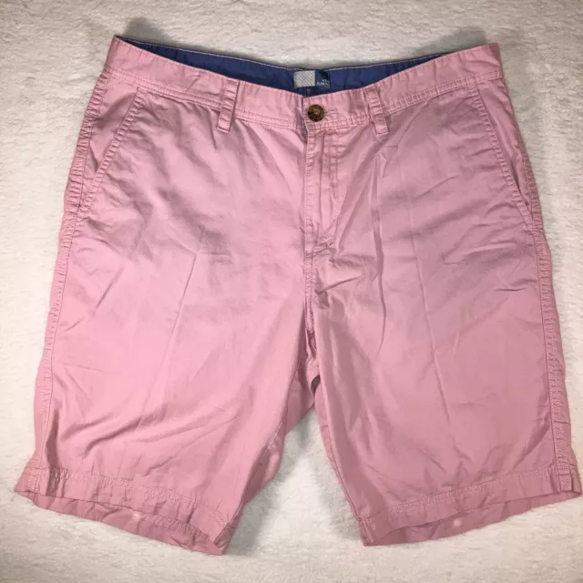 14th & Union Slim Fit Chino Shorts Mens 36W Pink Cotton High Rise Zip Fly Button