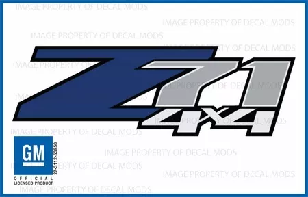 2 - Z71 4x4 Blue FBLU Chevy 07-13 Decal Sticker Parts for Silverado GMC Sierra